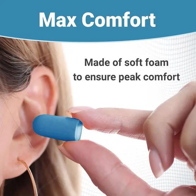 Alt view image 4 of 7 - WeCare Individually Wrapped Soft Foam Highest NRR 33dB Earplugs 30 Pairs - Blue