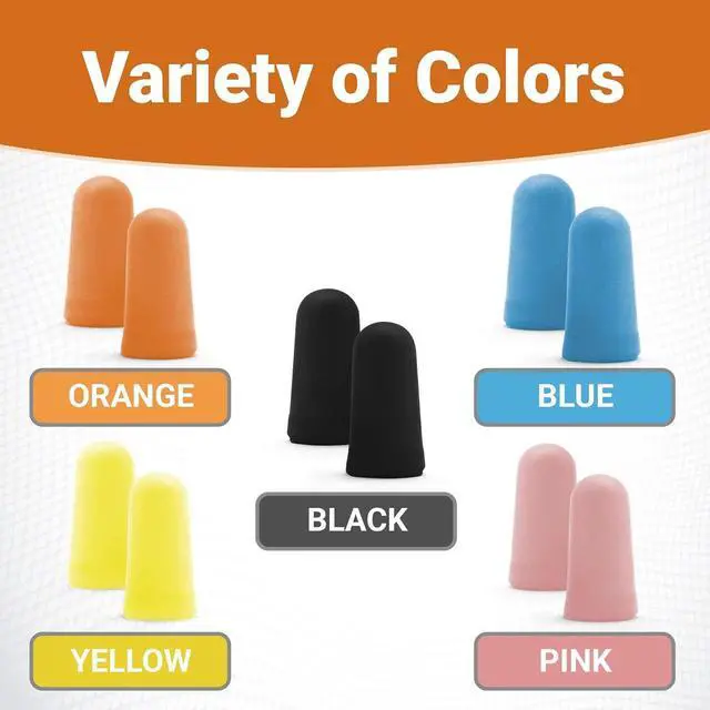 Alt view image 7 of 7 - WeCare Individually Wrapped Soft Foam Highest NRR 33dB Earplugs 30 Pairs - Orange