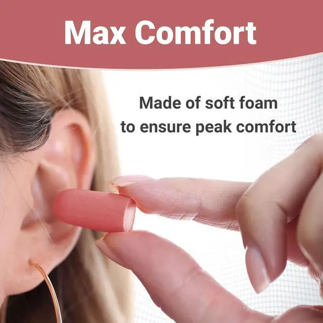 Alt view image 4 of 7 - WeCare Individually Wrapped Soft Foam Highest NRR 33dB Earplugs 30 Pairs - Pink