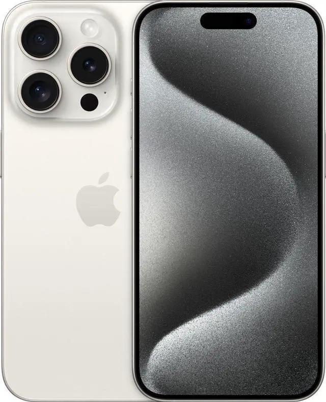 Main image of Refurbished Apple iPhone 15 Pro 256GB GSM / CDMA Unlocked Phone - White Titanium / Grade D