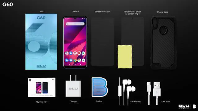 Alt view image 6 of 6 - BLU G60 G0271WW 64GB Dual-Sim GSM Unlocked Phone