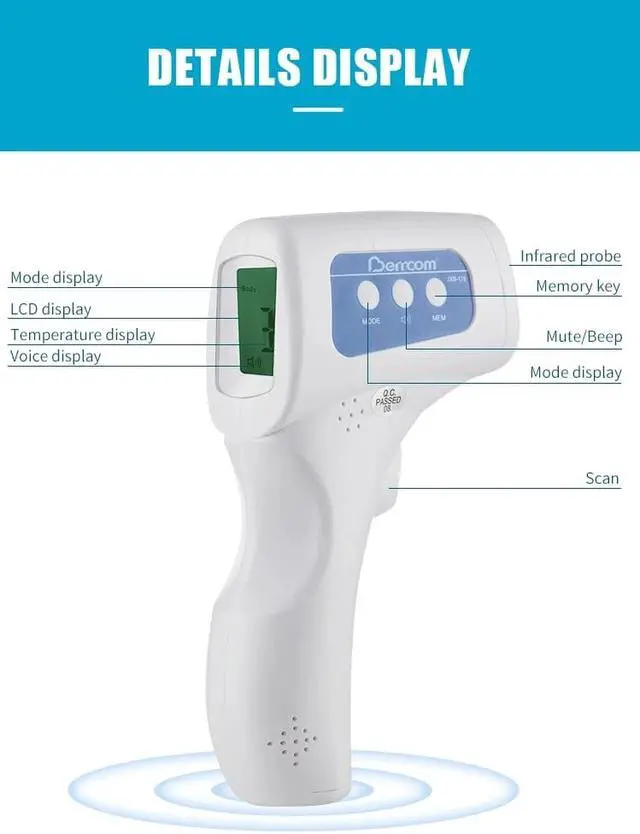 Alt view image 6 of 14 - Diamond Multimedia JXB-178 Non-Contact Digital Infrared Thermometer