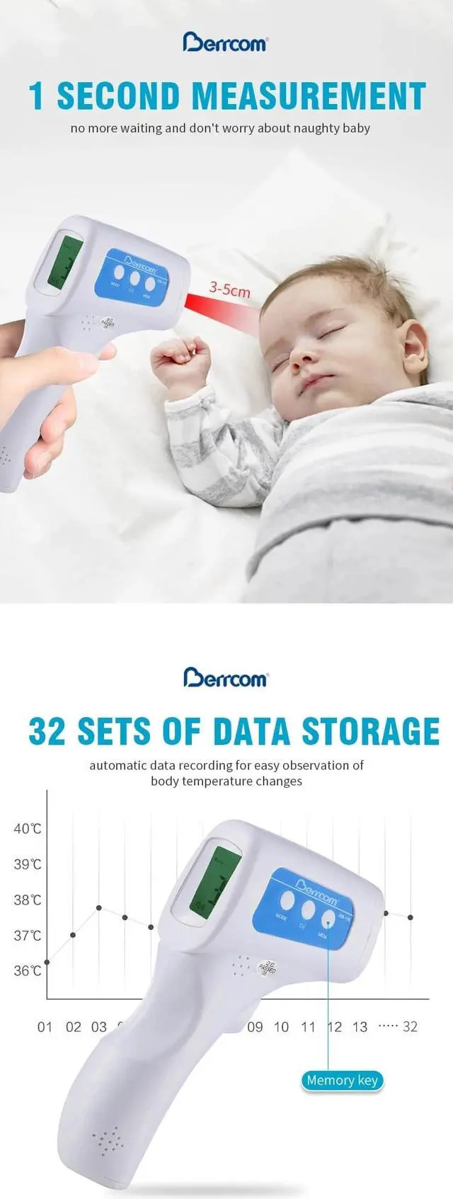 Alt view image 5 of 14 - Diamond Multimedia JXB-178 Non-Contact Digital Infrared Thermometer