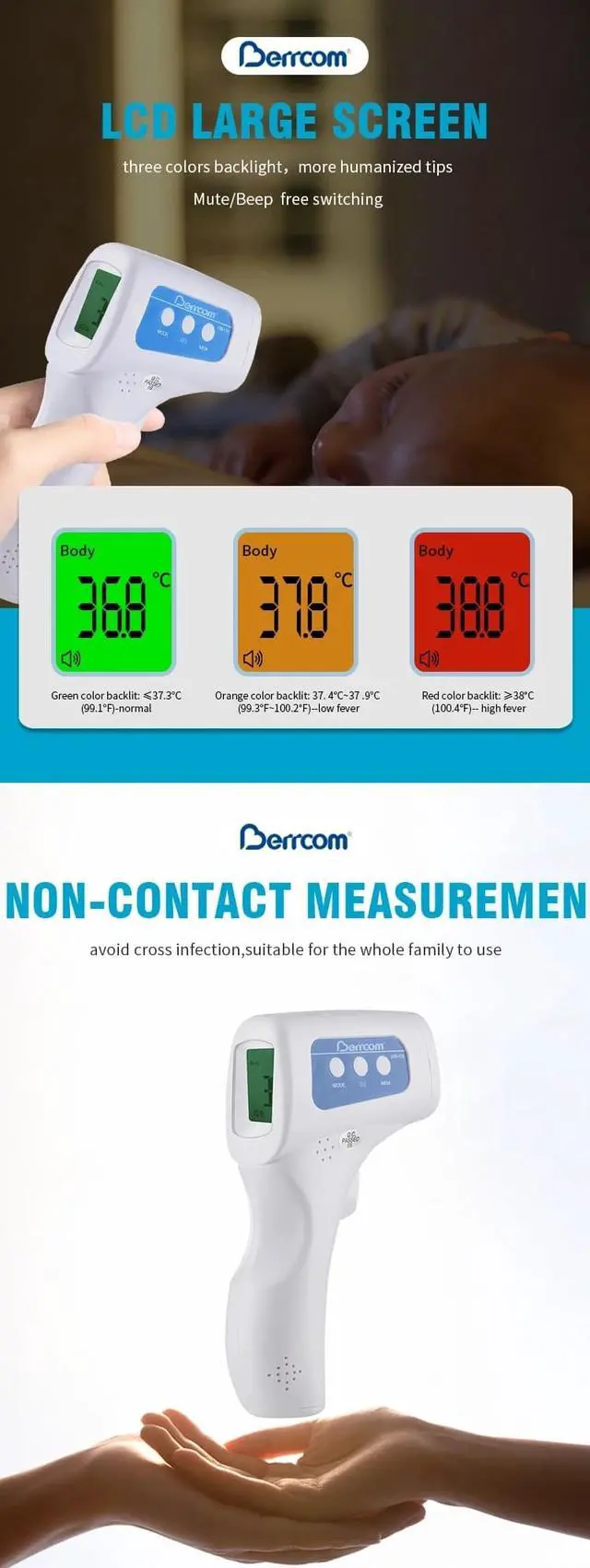 Alt view image 7 of 14 - Diamond Multimedia JXB-178 Non-Contact Digital Infrared Thermometer
