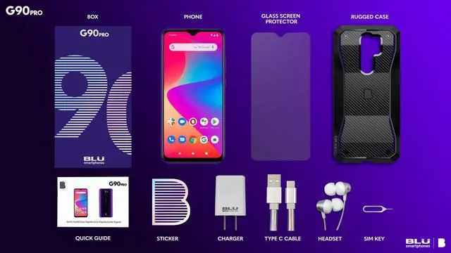Alt view image 3 of 11 - BLU G90 Pro G0370WW 128GB Unlocked GSM Android Smartphone - Purple Haze