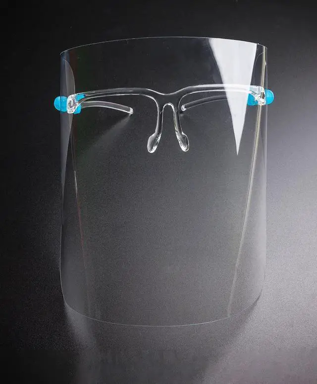 Alt view image 5 of 7 - WeCare Face Shield Blue Eyeglasses Frame - Full Face Protection - Pack of 2 (includes Cleaning Cloth)