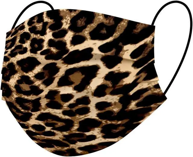 Main image of WeCare Protective Face Masks, Box of 50 (each Individually-Wrapped) - Leopard Print
