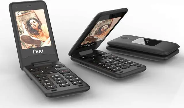 Alt view image 3 of 7 - NUU Mobile F4L LTE GSM / Verizon Unlocked Flip Phone - Black