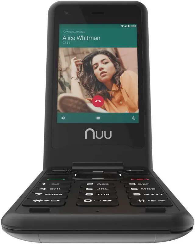 Alt view image 2 of 7 - NUU Mobile F4L LTE GSM / Verizon Unlocked Flip Phone - Black