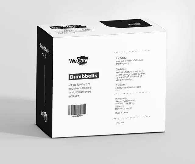 Alt view image 3 of 4 - WeCare Neoprene Coated 5 Lbs Dumbbells for Non-Slip Grip (Set of Two) - Black
