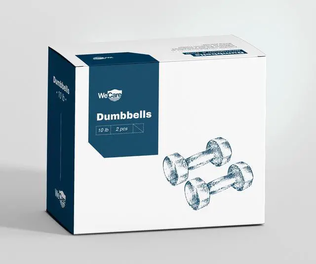 Alt view image 3 of 4 - WeCare Neoprene Coated 10 Lbs Dumbbells for Non-Slip Grip (Set of Two) - Blue
