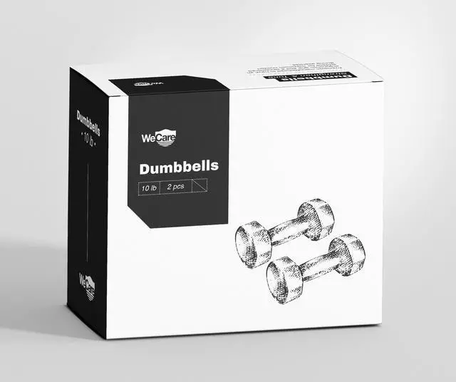 Alt view image 4 of 4 - WeCare Neoprene Coated 10 Lbs Dumbbells for Non-Slip Grip (Set of Two) - Black