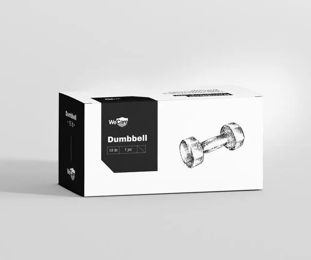 Alt view image 4 of 4 - WeCare Neoprene Coated 15 Lbs Dumbbells for Non-Slip Grip (Set of Two) - Black