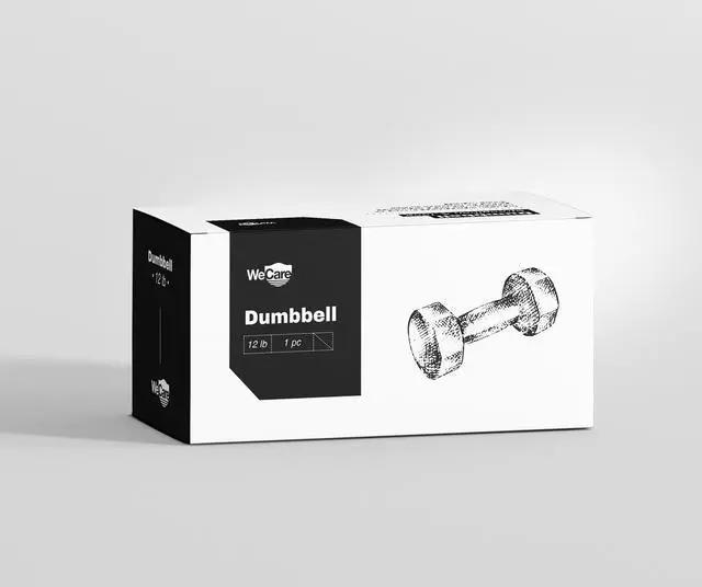 Alt view image 4 of 4 - WeCare Neoprene Coated 12 Lbs Dumbbells for Non-Slip Grip (Set of Two) - Black