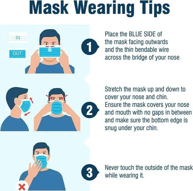 Alt view image 5 of 7 - WeCare Protective Face Masks, Box of 50 (each Individually-Wrapped) - Blue