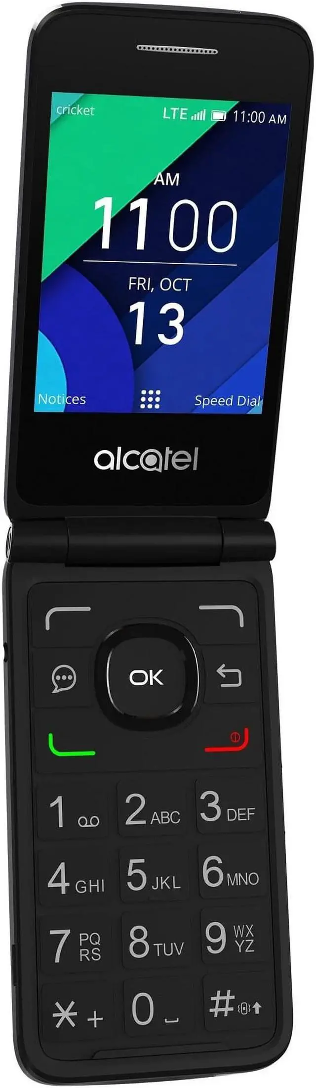 Alt view image 2 of 4 - Alcatel QUICKFLIP 4044C Cricket Unlocked 4G LTE HD Voice Flip Phone - Grey