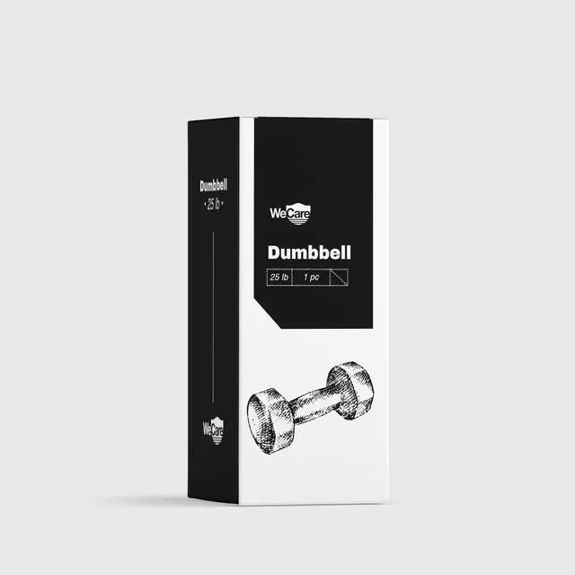 Alt view image 2 of 7 - WeCare Rubber-Coated 25 Lbs Dumbbells (Set of Two) - Black