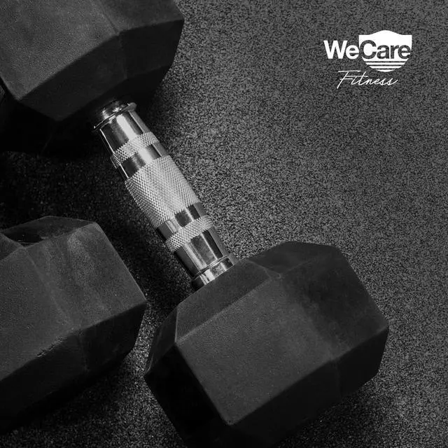 Alt view image 7 of 7 - WeCare Rubber-Coated 25 Lbs Dumbbells (Set of Two) - Black