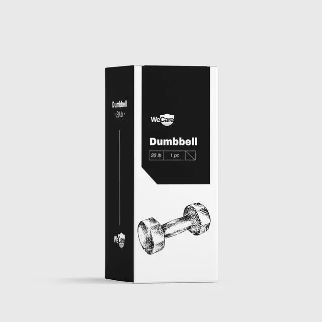 Alt view image 7 of 7 - WeCare Rubber-Coated 20 Lbs Dumbbells (Set of Two) - Black