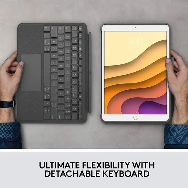Alt view image 7 of 7 - Logitech Combo Touch for iPad Air (3rd Generation) and iPad Pro 10.5-inch Keyboard case with trackpad, Wireless Keyboard, and Smart Connector Technology - Graphite