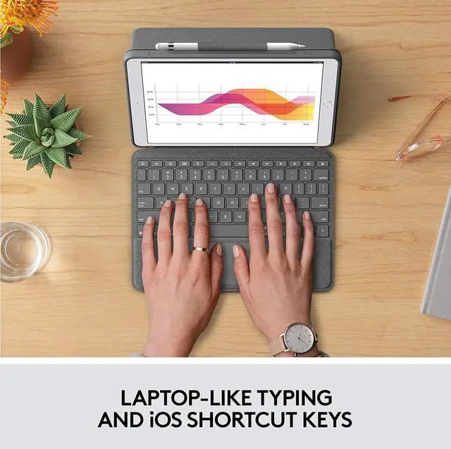 Alt view image 6 of 7 - Logitech Combo Touch for iPad Air (3rd Generation) and iPad Pro 10.5-inch Keyboard case with trackpad, Wireless Keyboard, and Smart Connector Technology - Graphite