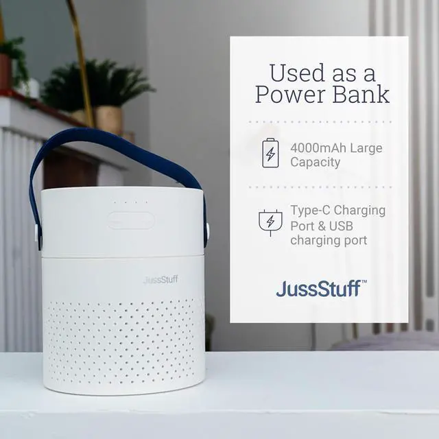 Alt view image 5 of 7 - JussStuff Portable Humidifier, 1.1L Tank Cool Mist Humidifier, with 7 Colorful Night Light Function For Home and Travel - White