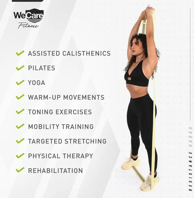 Alt view image 3 of 7 - WeCare Fitness Full-Body Workout 4 Pack Resistance Bands - 4 Levels of Resistance - Mesh Carrying Bag Included