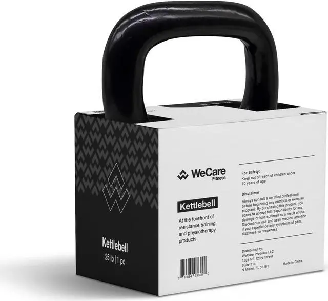 Alt view image 6 of 6 - WeCare Fitness Kettlebell, 25 LB Cast Iron - For Home Workout - Black 25 lbs.