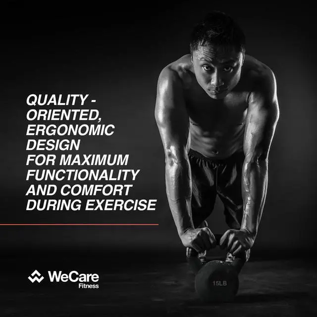 Alt view image 5 of 6 - WeCare Fitness Kettlebell, 35 LB Cast Iron - For Home Workout - Black 35 lbs.