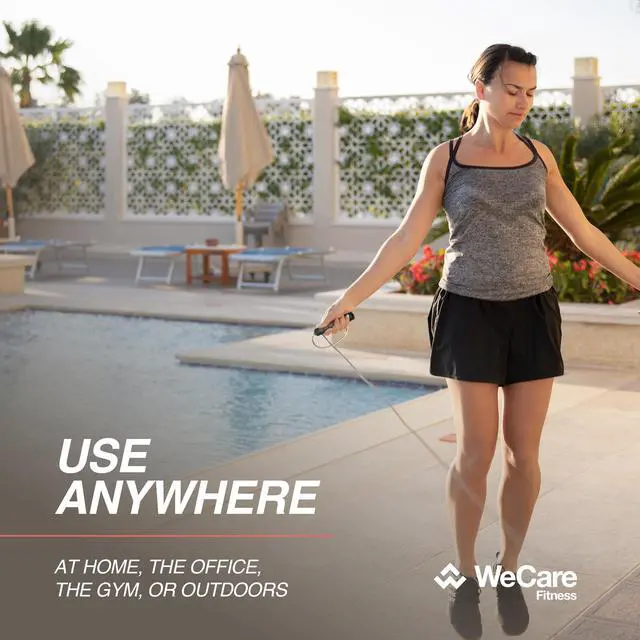 Alt view image 5 of 5 - WeCare Fitness Jump Rope 180g with Ball Bearings For Workouts - Black