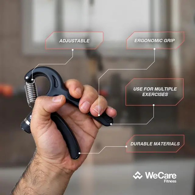 Alt view image 4 of 4 - WeCare Fitness Resistance Hand Grip Strength Trainer, Adjustable Non-Slip - Black