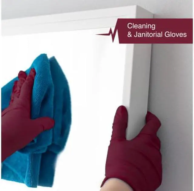 Alt view image 2 of 4 - Fifth Pulse Nitrile Exam Latex Free & Powder Free Gloves - Burgundy - Box of 200 Gloves (XL)