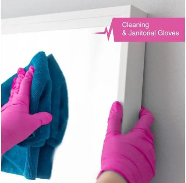 Alt view image 5 of 12 - Fifth Pulse Nitrile Exam Latex Free & Powder Free Gloves - Fushia - Box of 200 Gloves (Large)