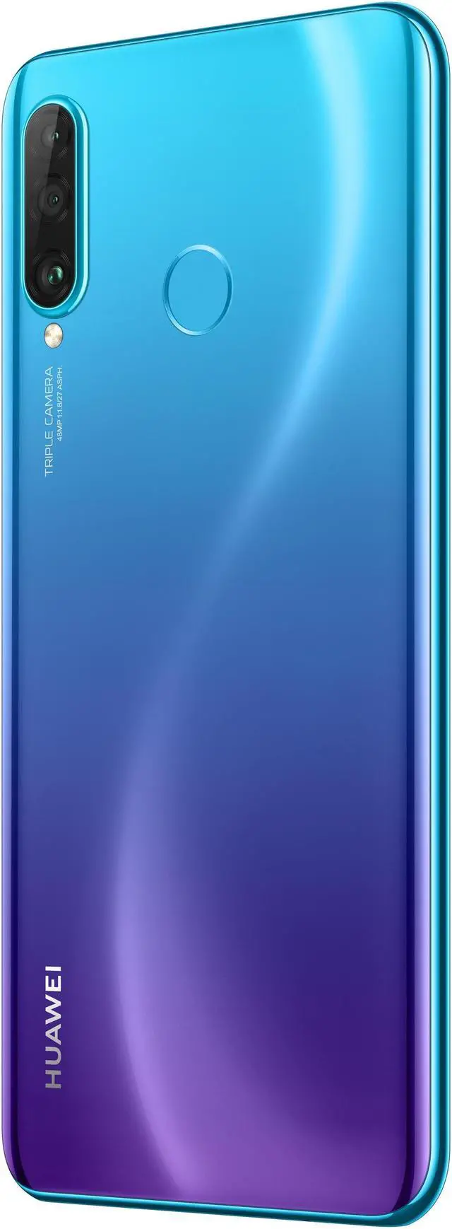 Alt view image 3 of 10 - Huawei P30 Lite 128GB Hybrid Dual Sim Unlocked GSM Phone w/ Triple (24 MP + 8 MP + 2 MP) Camera - Peacock Blue