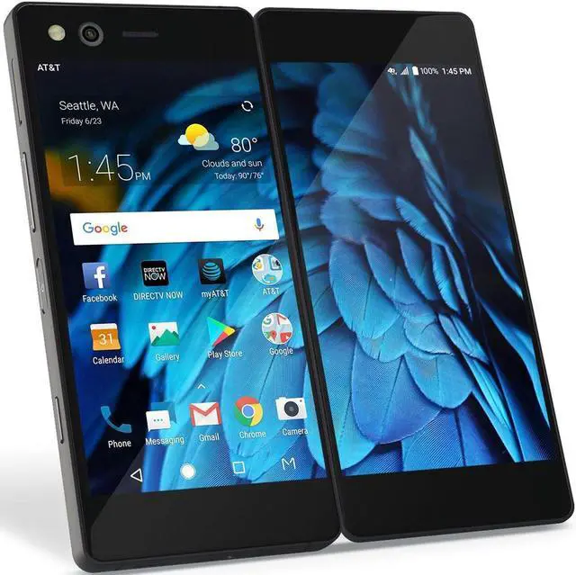 Alt view image 6 of 11 - ZTE Axon M Z999 64GB Unlocked AT&T Dual-Screen Phone w/ 20MP Camera - Black