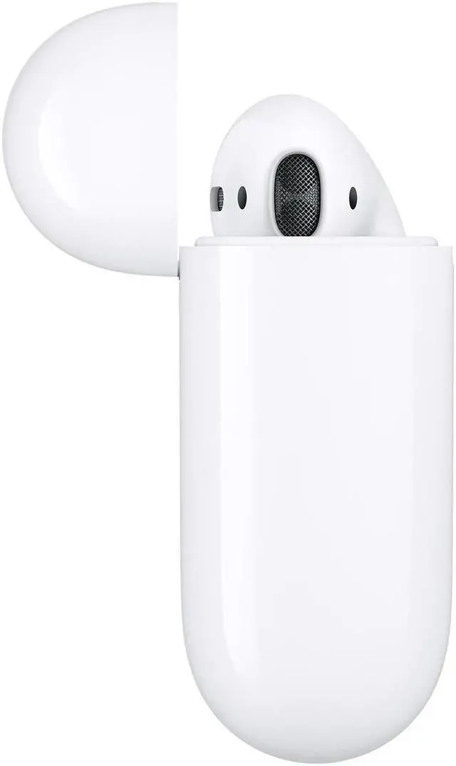 Alt view image 4 of 19 - Apple AirPods 2 White with Charging Case In Ear Headphones MV7N2AM/A