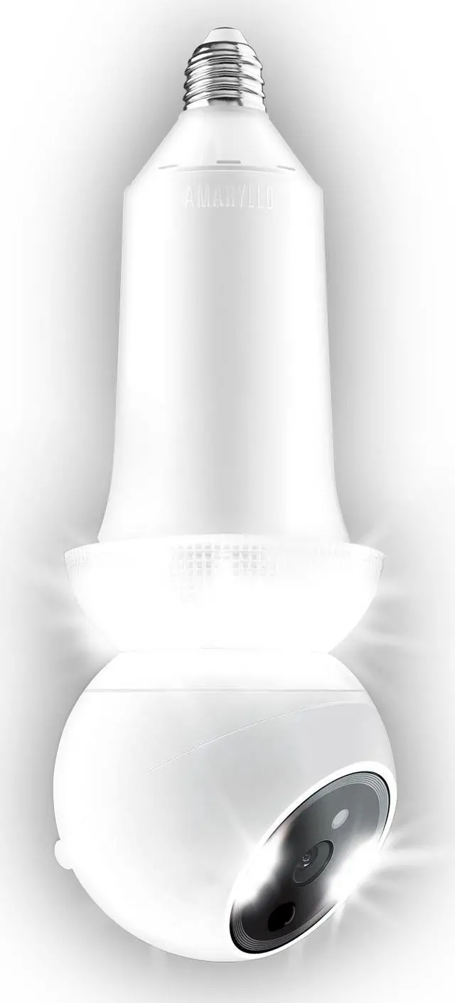 Alt view image 4 of 15 - Amaryllo Zeus: 360° Light Bulb security Camera 1080p with Night Vision, 256-bit Military Grade Encryption, 2-Way Audio, Unlimited Cloud storage, Motion Detection, Phone App, Human voice greetings