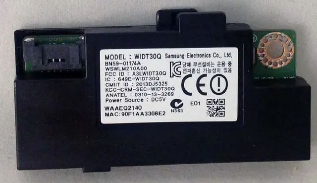 Alt view image 4 of 7 - Samsung BN59-01174A WiFi module (WIDT30Q)