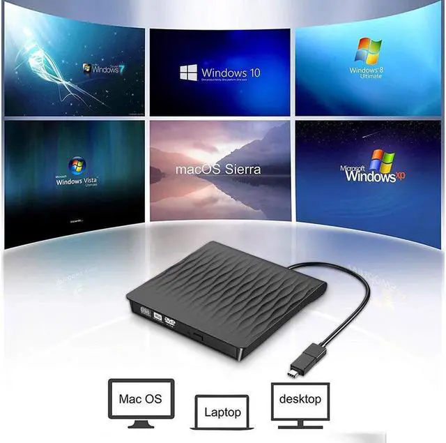 Alt view image 4 of 7 - External CD DVD Drive, USB 3.0 Slim External CD/DVD +/-RW Drive Writer Rewriter Burner, DORISO High Speed Data Transfer External DVD Drive for Laptop/Mac/Desktop/MacOS/Windows10/ 8/7