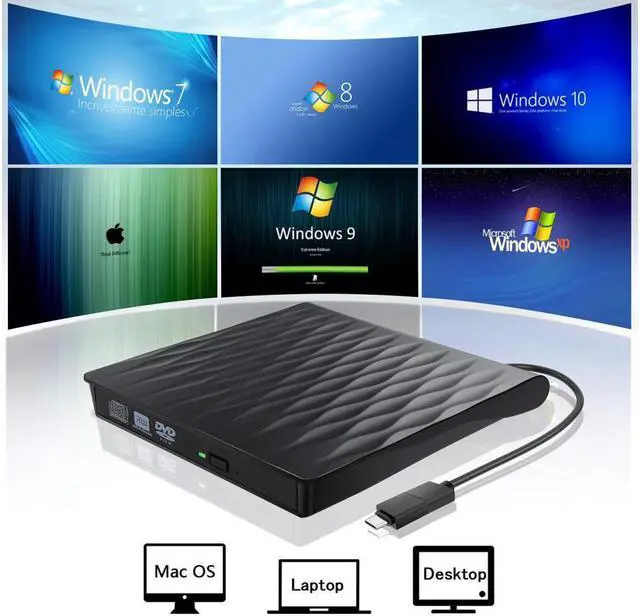 Alt view image 6 of 7 - Ezone External CD DVD Drive, USB 3.0 Type C Dual Port Slim Portable External CD DVD Rewriter Burner Writer,High Speed Data Transfer USB Optical Drives Player for PC Desktop/Laptop/Windows/Linux/Mac OS