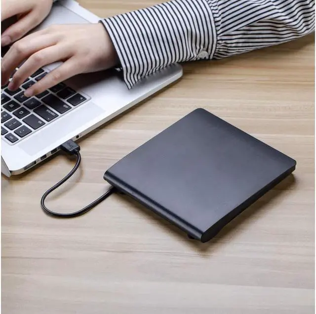 Alt view image 7 of 7 - External CD/DVD Drive for Laptop, USB Ultra-Slim Portable CD DVD +/-RW ROM Burner/Writer Compatible with Mac MacBook Pro/Air iMac Desktop Windows 7/8/10/XP/Vista (Black)