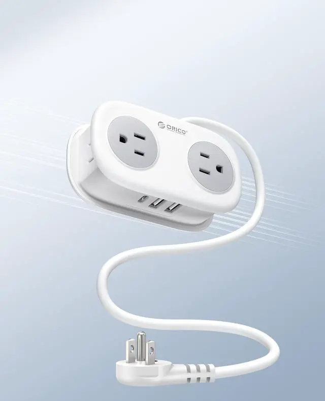 Alt view image 3 of 5 - ORICO Travel Power Strip, 4 Outlets 3 USB Ports (1 USB C) with 4FT Wrapped Short Extension Cord, Compact Power Strip for Hotel Travel Cruise Ship Essentials Dorm Room Essentials