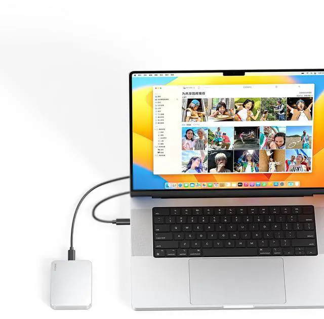 Alt view image 5 of 5 - ORICO BookDrive P10Plus 2TB Portable SSD for Labtop & USB-C Smartphone - MagSafe Compatible External Solid State Drive with 100W PD Charging, 1000MB/s Speed, (Includes 2 MagSafe Rings)