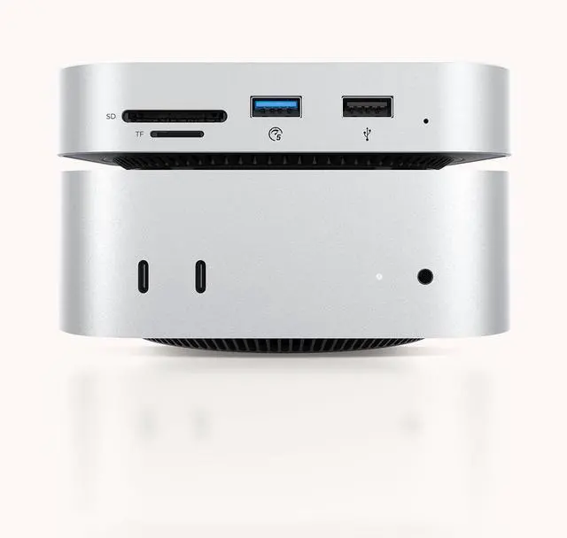 Alt view image 3 of 5 - ORICO MiniLink Mac mini M4 Hub with SATA SSD Enclosure, 5Gbps USB 3.0 Port, SD 3.0/TF 3.0 Card Readers, 3.5mm Headphone Jack and Microphone Jack (M410P)