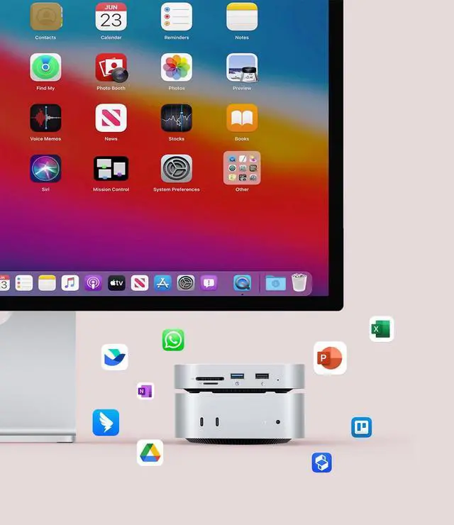 Alt view image 4 of 5 - ORICO MiniLink Mac mini M4 Hub with SATA SSD Enclosure, 5Gbps USB 3.0 Port, SD 3.0/TF 3.0 Card Readers, 3.5mm Headphone Jack and Microphone Jack (M410P)