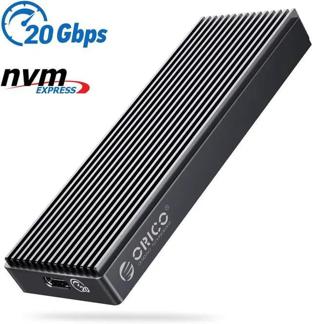 Alt view image 7 of 7 - ORICO 20Gbps M.2 NVME SSD Enclosure Adapter USB3.2 Gen2 X2 Type-C to NVME PCI-E M-Key Solid State Drive Aluminum External Case for SSD Size 2230/2242/2260/2280, up to 2TB(M2PAC3-G20, Grey)