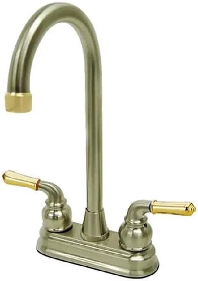 Alt view image 3 of 7 - Kingston Brass KB499 Two Handle 4" Centerset High-Arch Bar Faucet
