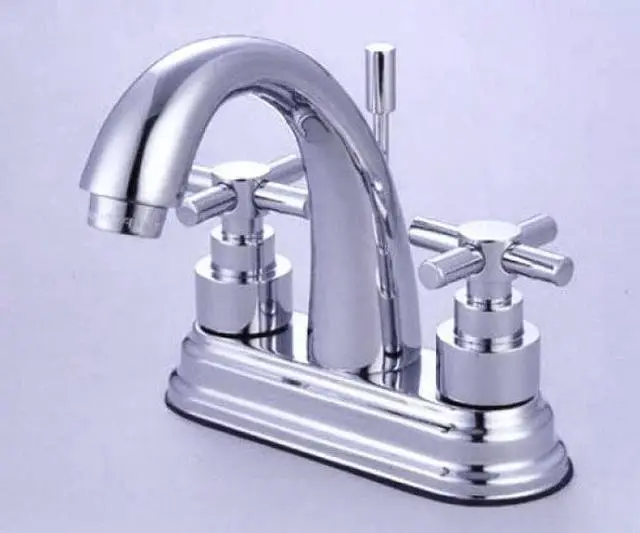 Alt view image 3 of 7 - Kingston Brass KS8611EX Elinvar Two Handle 4" Centerset Lavatory Faucet with Bra