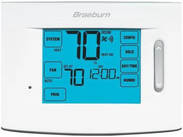 Alt view image 2 of 5 - Braeburn Low Voltage WiFi Thermostat, Stages Cool 2, Stages Heat 3 White  7320
