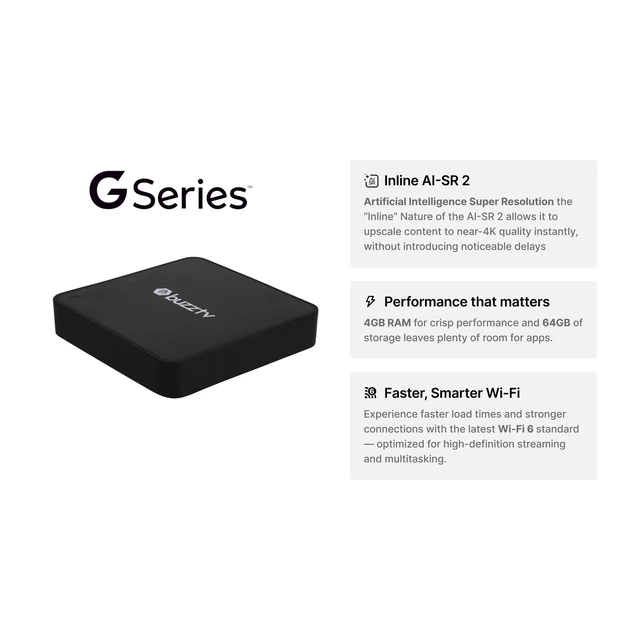 Alt view image 3 of 7 - BuzzTV G-Series Google TV Set Top Box